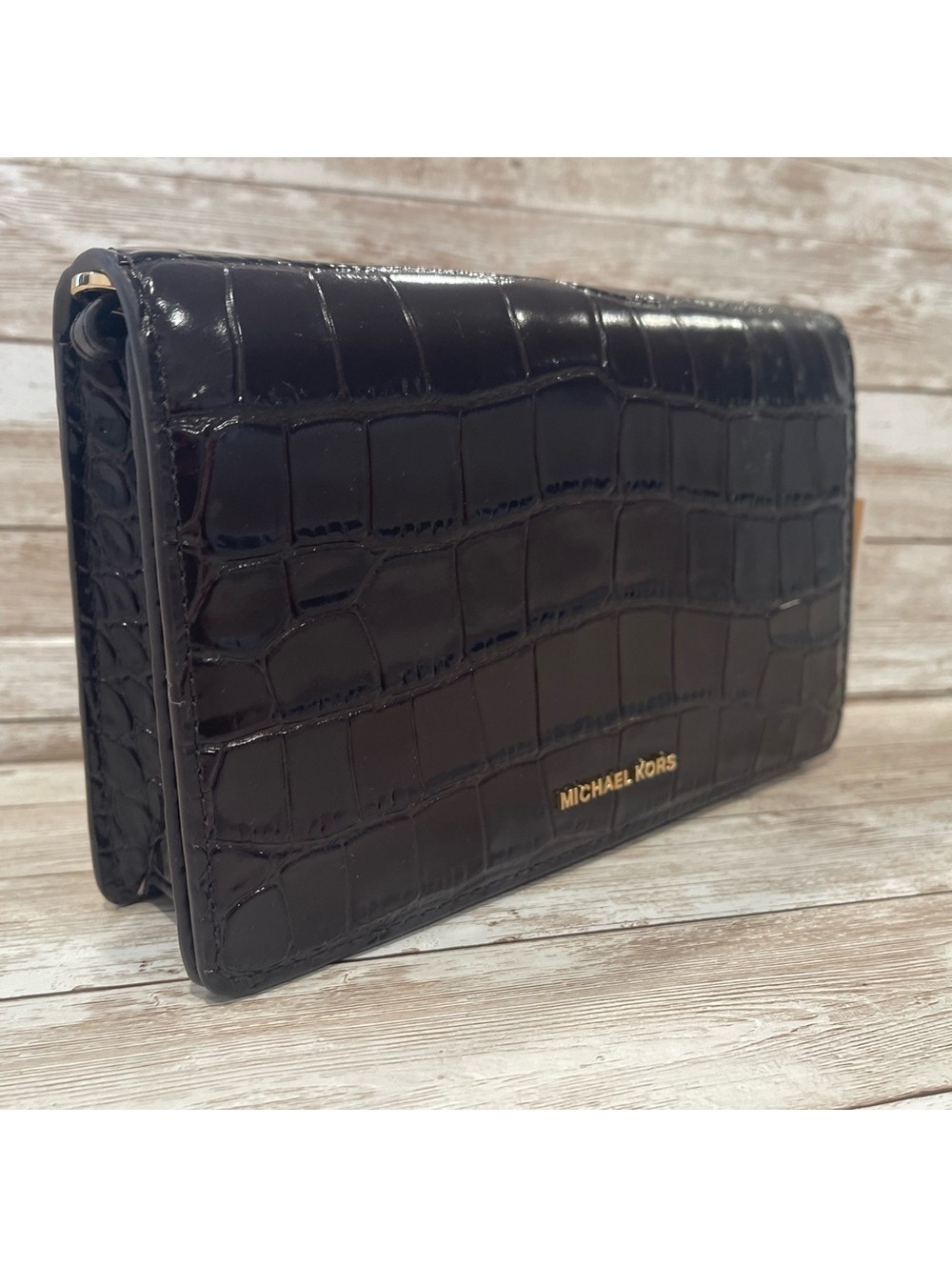 Michael Kors‎ Glossy Black Croc Mini Bag - Picture 2 of 5
